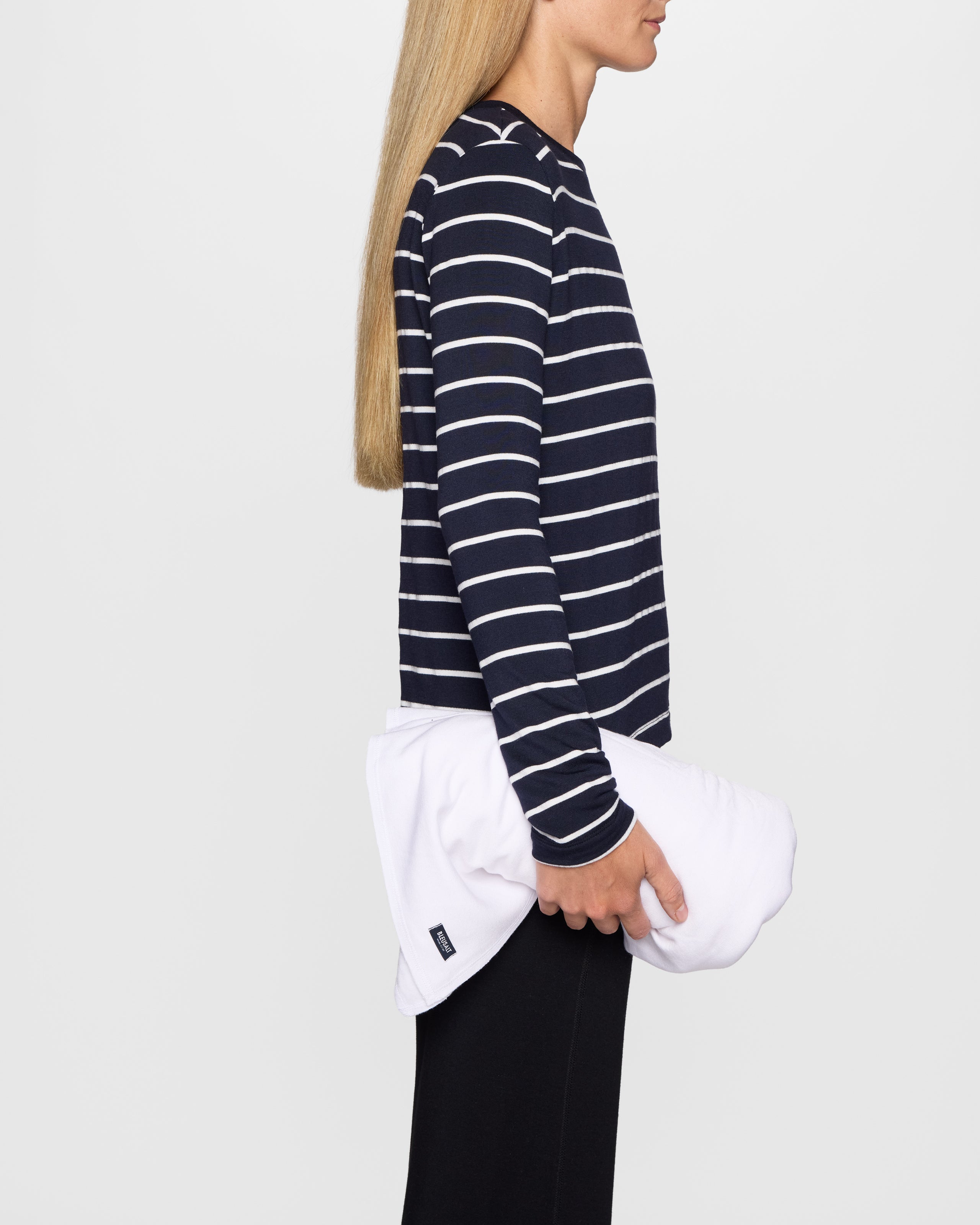 Navy Stripe | Women's Long Sleeve Crew Shirt