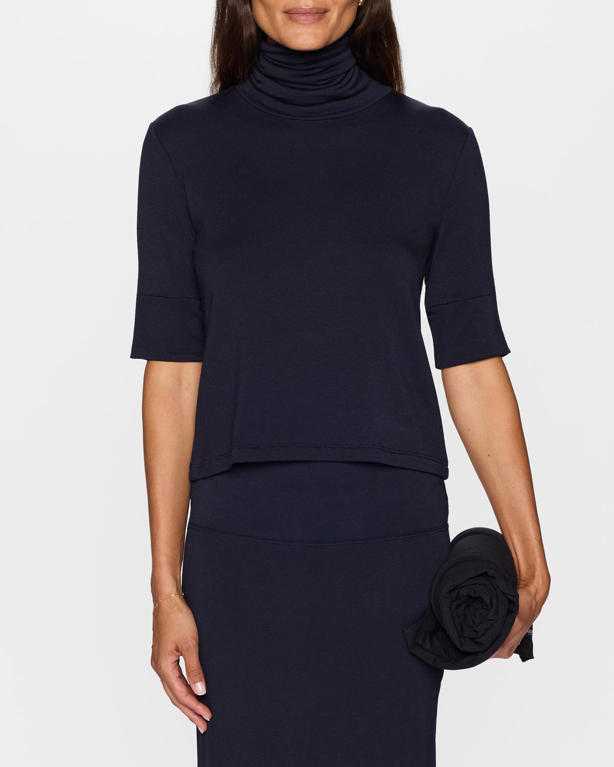 Navy | The Elbow Sleeve Turtleneck
