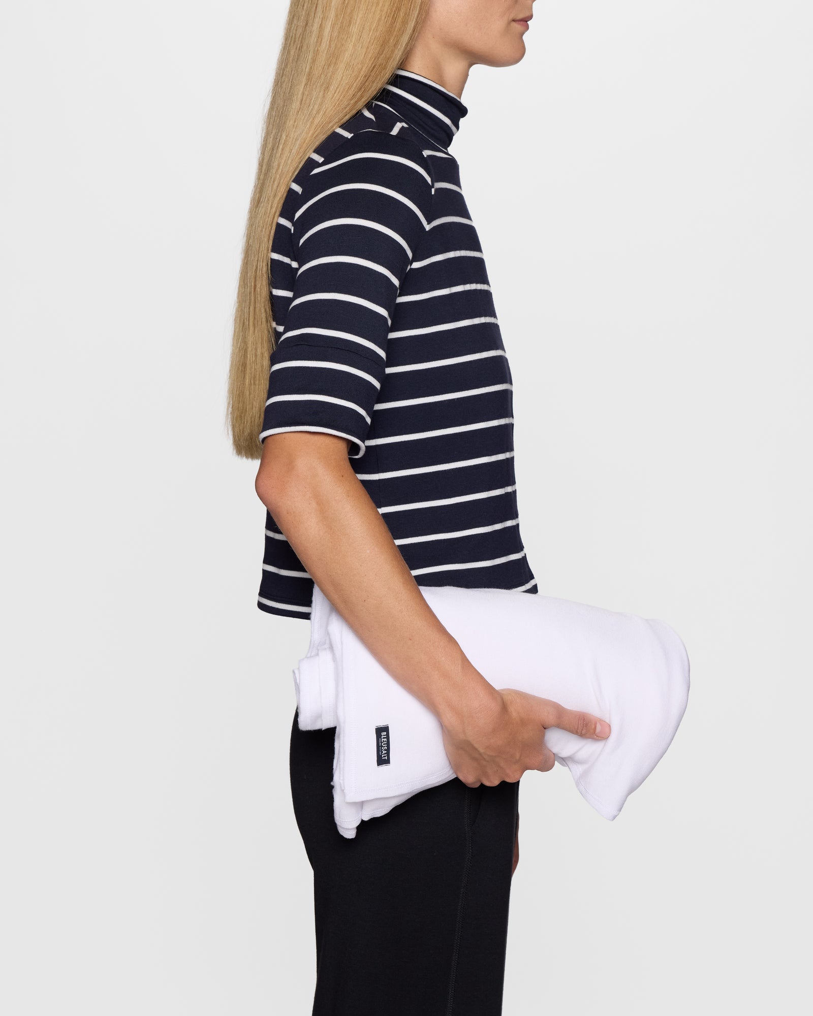 Navy Stripe | The Mock Neck Top