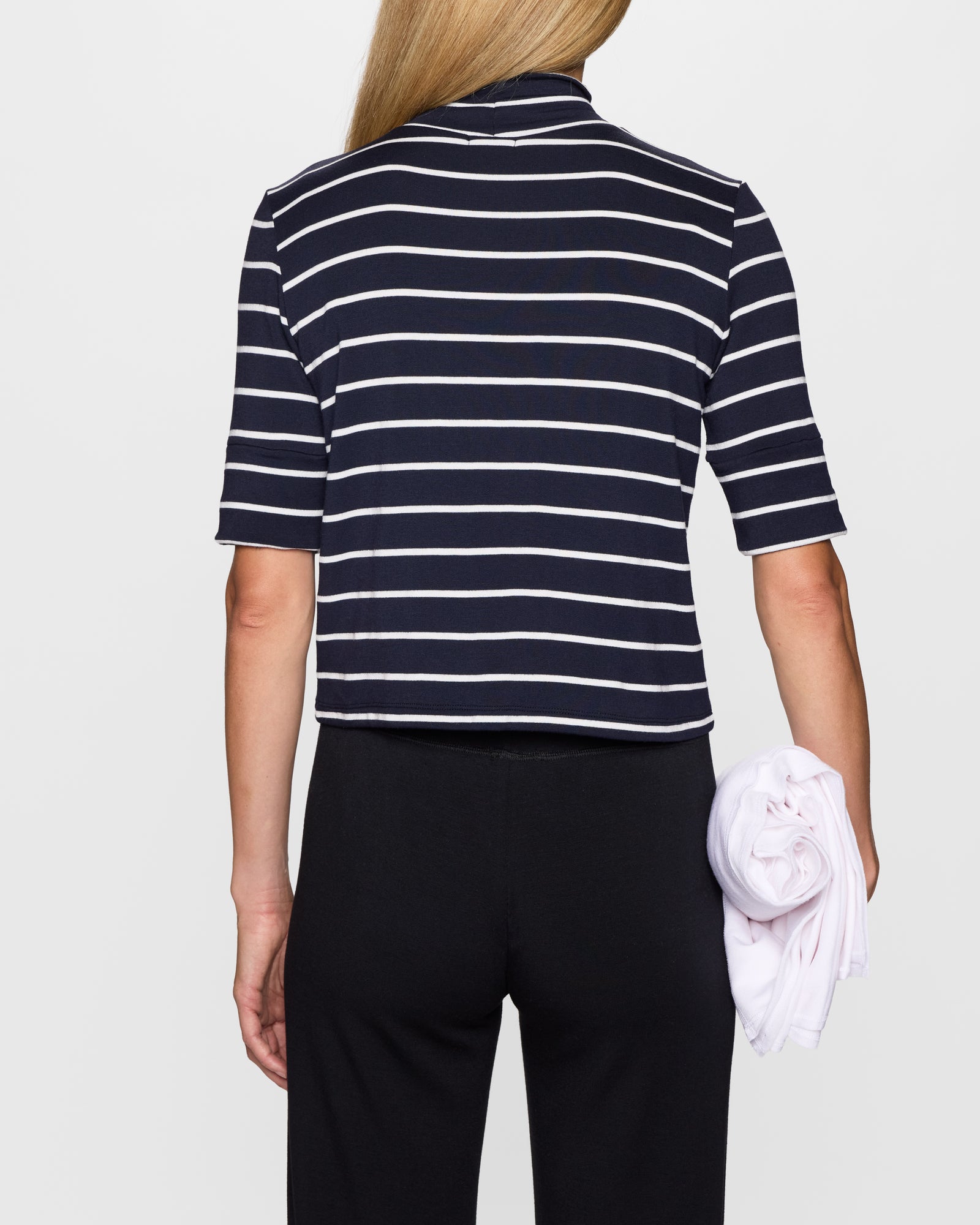 Navy Stripe | The Mock Neck Top