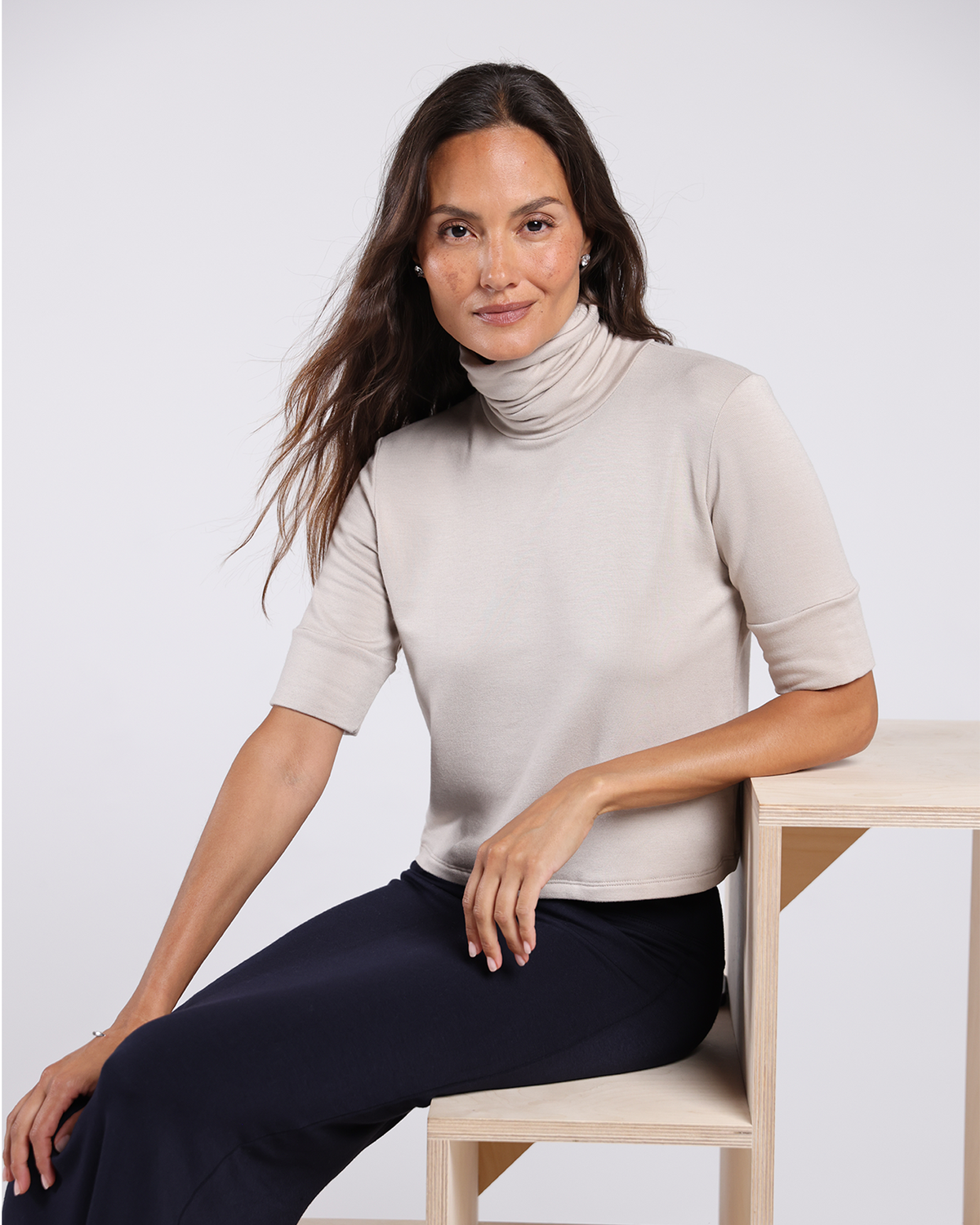 Stone | The Elbow Sleeve Turtleneck