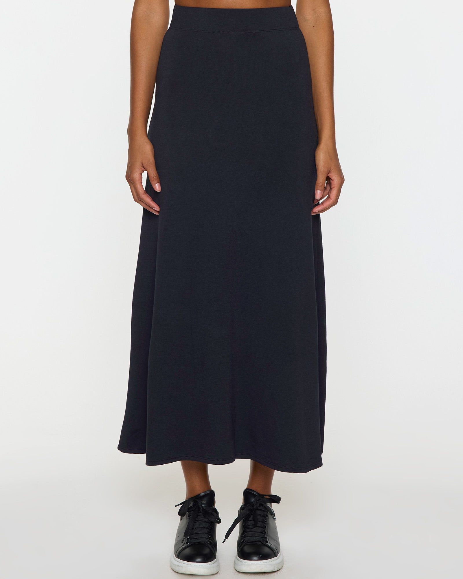 Navy | The Long A-Line Skirt Front