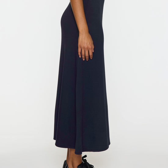 Navy | The Long A-Line Skirt Side