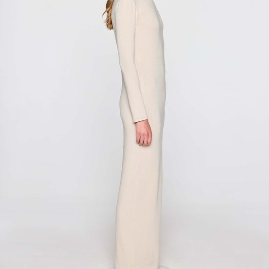 Stone | Long Sleeve Crew Dress Side