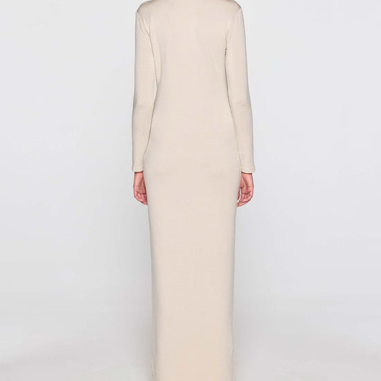 Stone | Long Sleeve Crew Dress Back