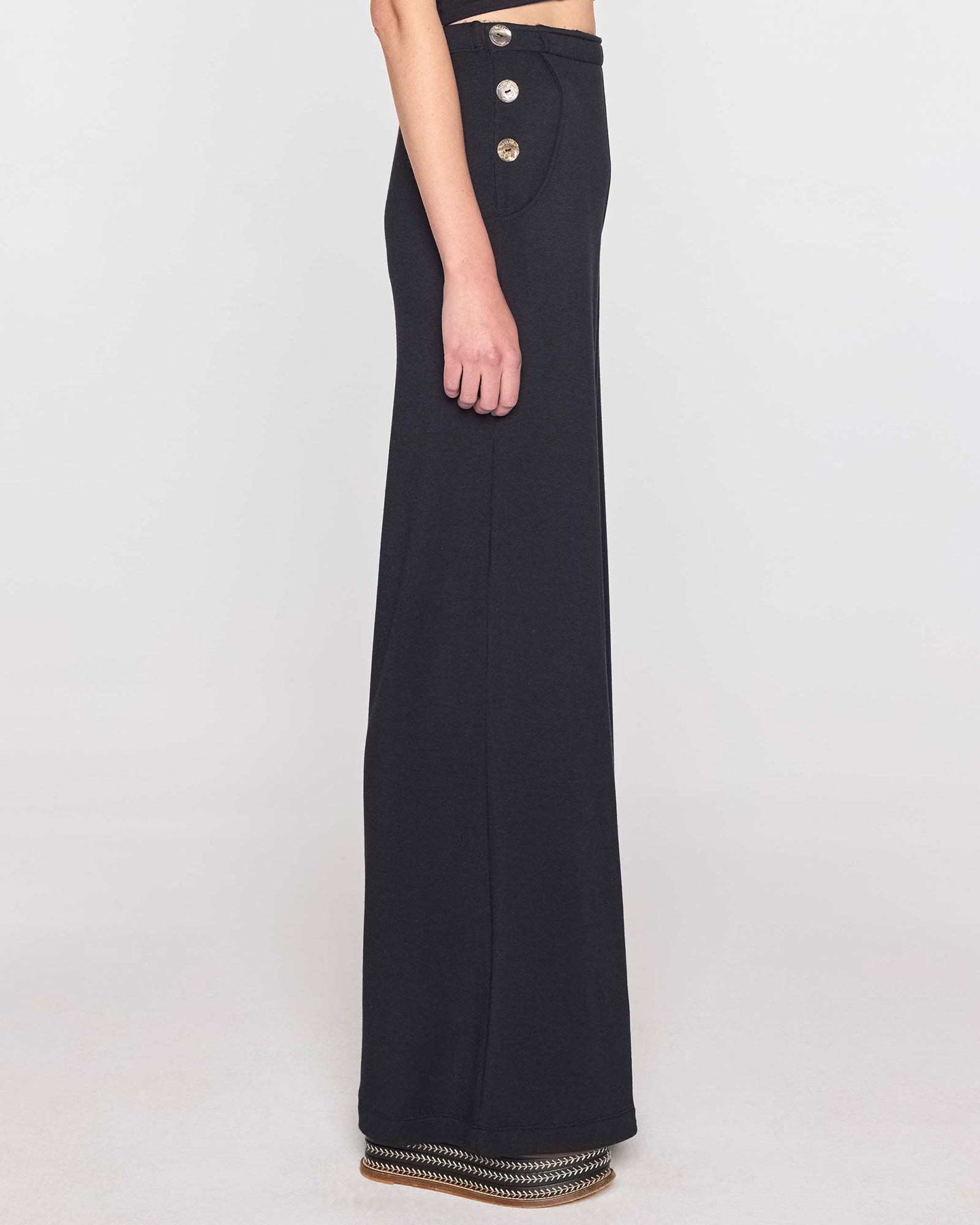 Black | Palazzo Sailor Pant Side