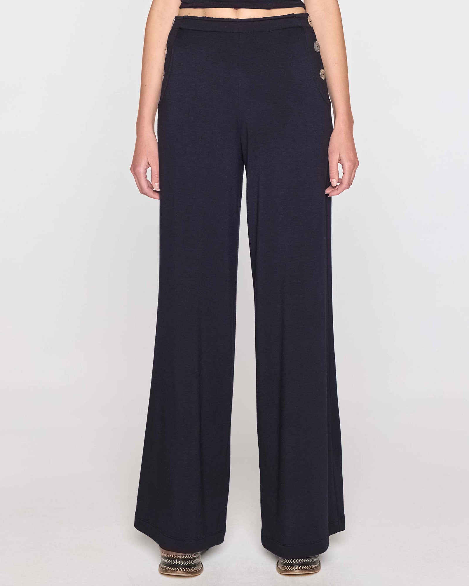Navy | Palazzo Sailor Pant Front