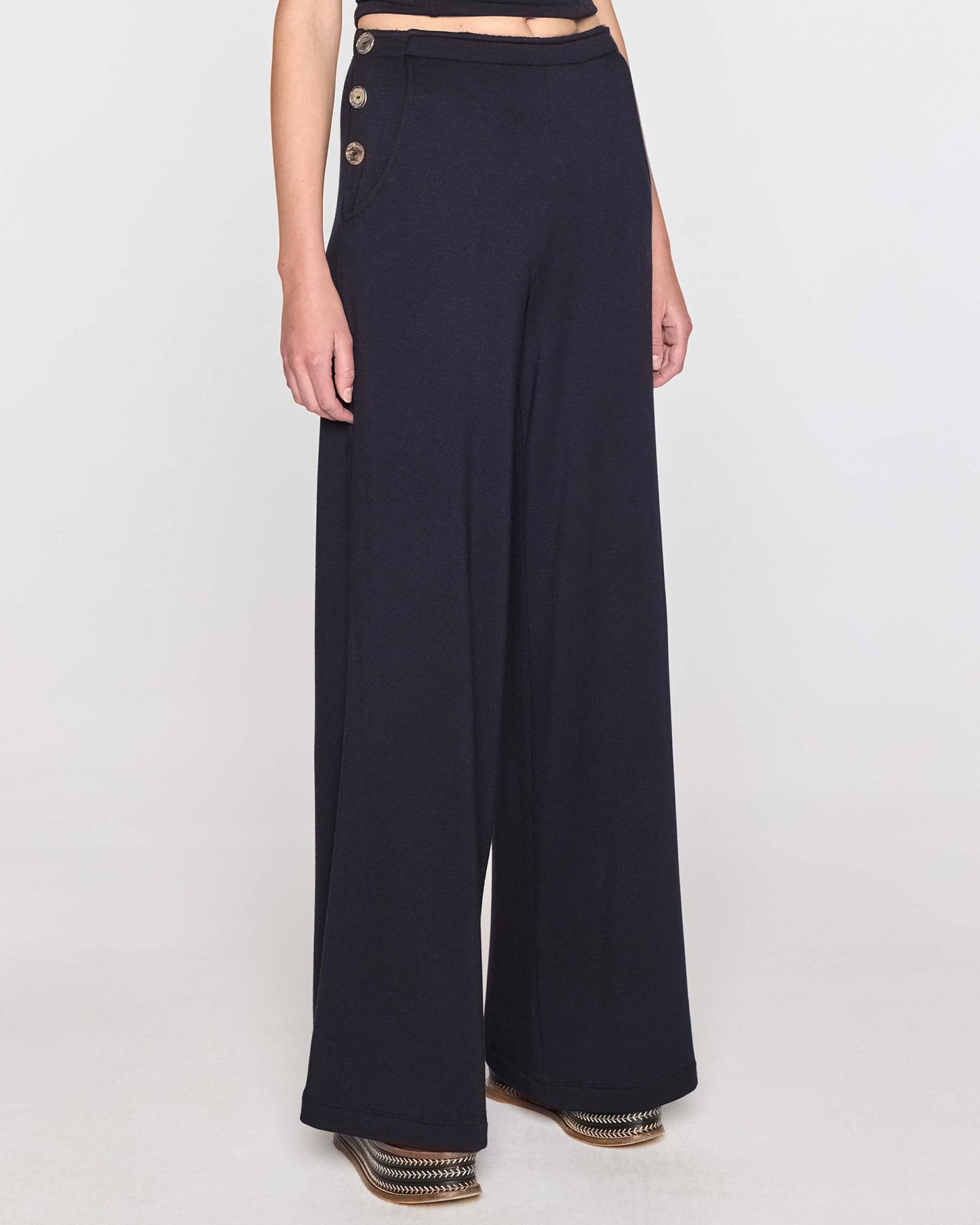 Navy | Palazzo Sailor Pant Angle