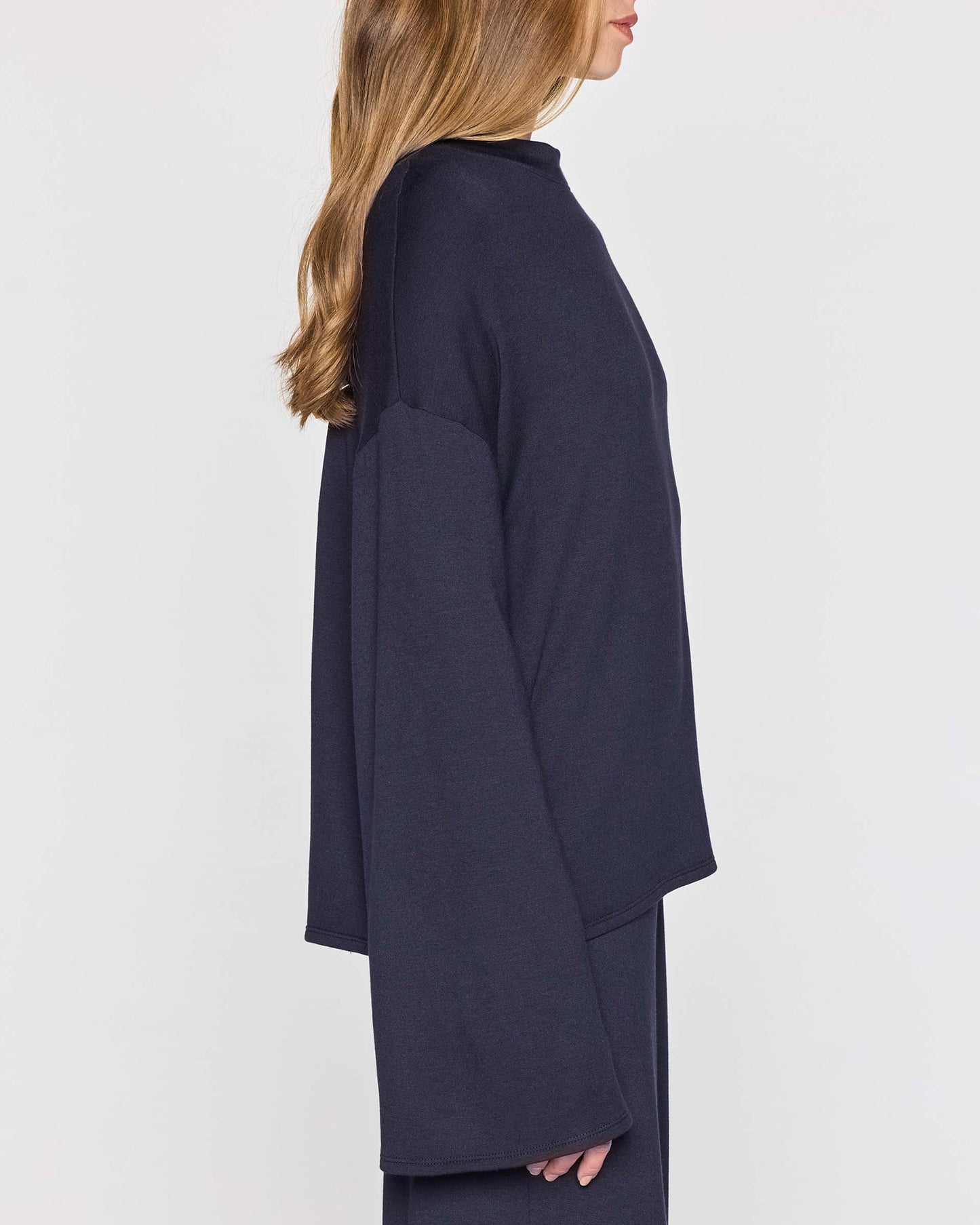 Navy | The Bell Sleeve Crew Side