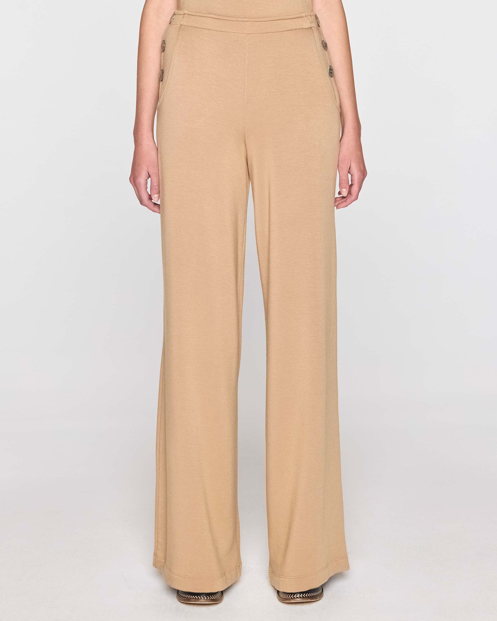 Camel | Palazzo Sailor Pant Front