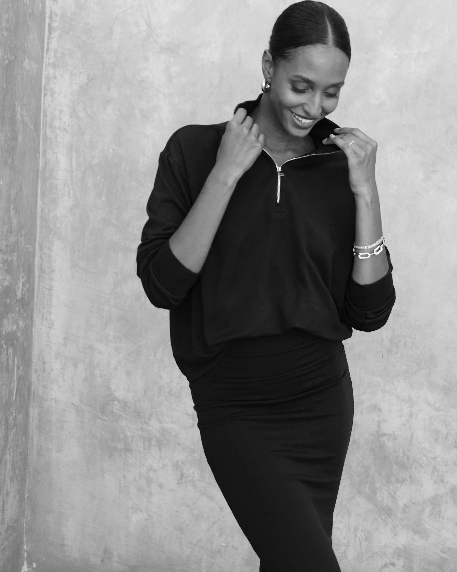Black | The Women's 1/4 Zip by Bleusalt