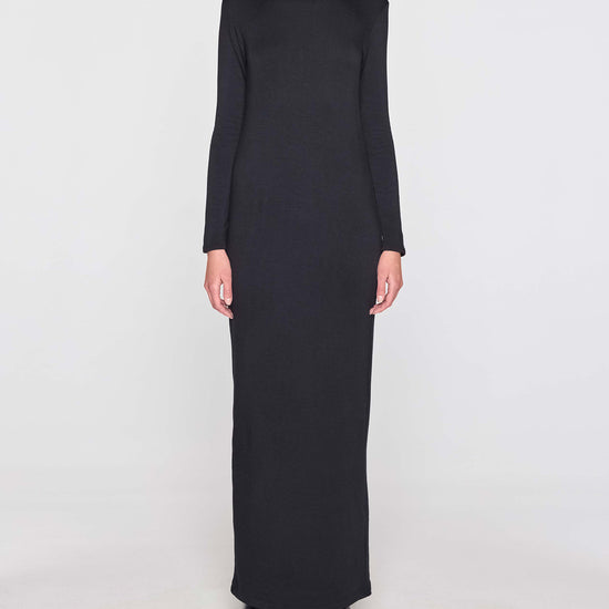 Black | The Turtleneck Dress Front
