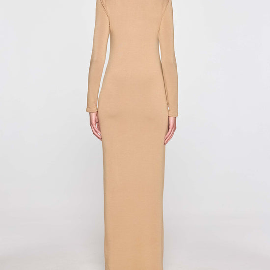 Camel | The Turtleneck Dress Back