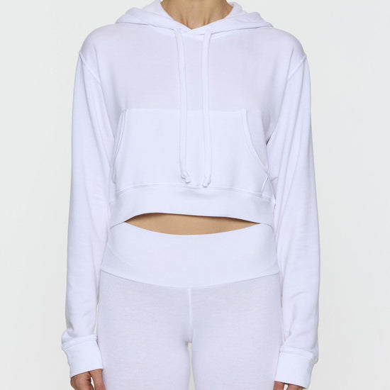 White | Kaia Gerber designed Crop Hoodie