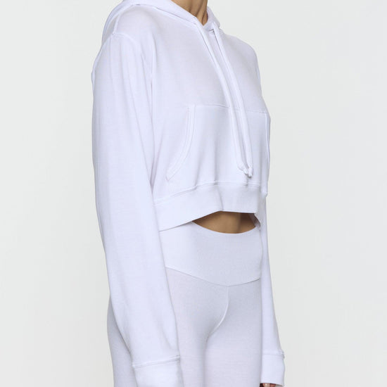 White | Kaia Gerber designed Crop Hoodie