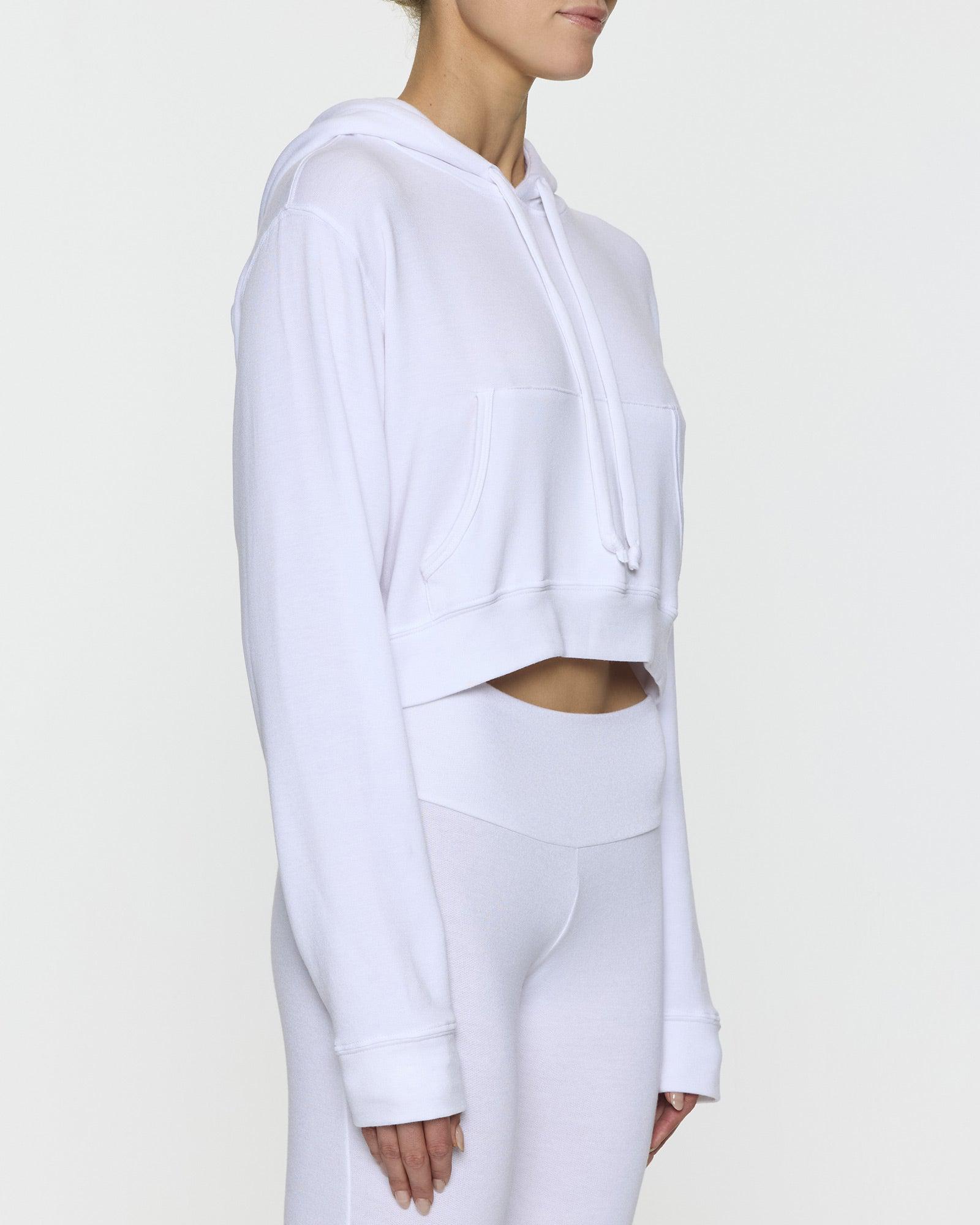 White | Kaia Gerber designed Crop Hoodie