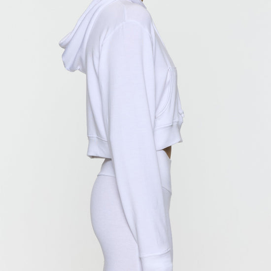 White | Kaia Gerber designed Crop Hoodie
