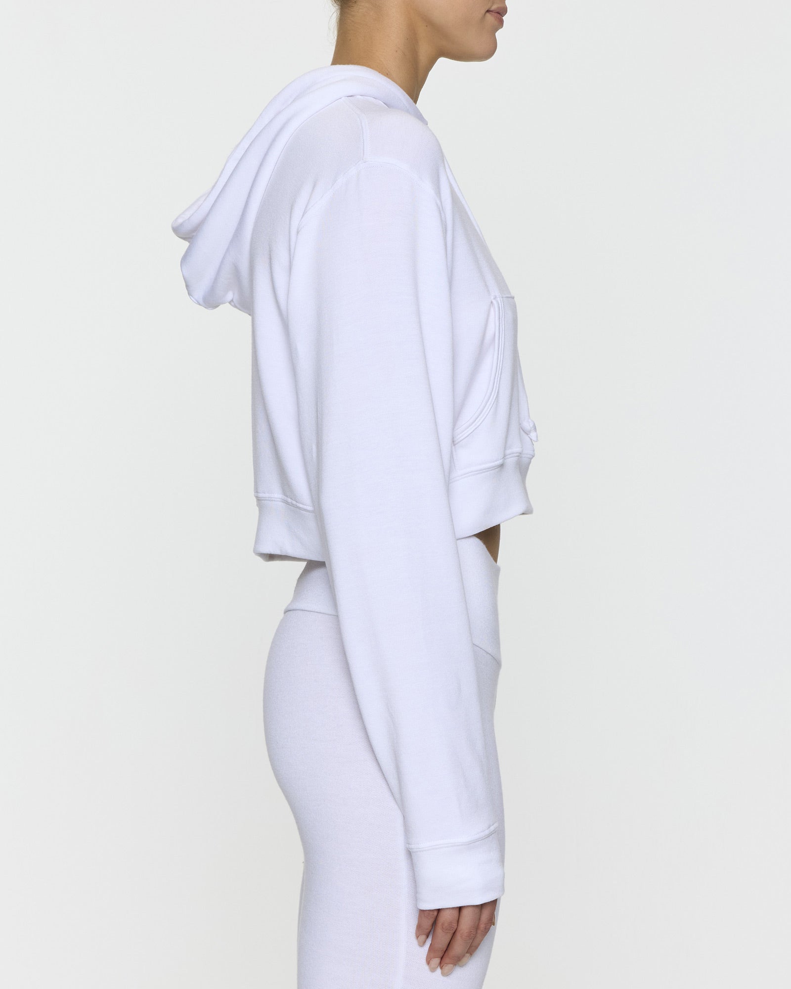 White | Kaia Gerber designed Crop Hoodie