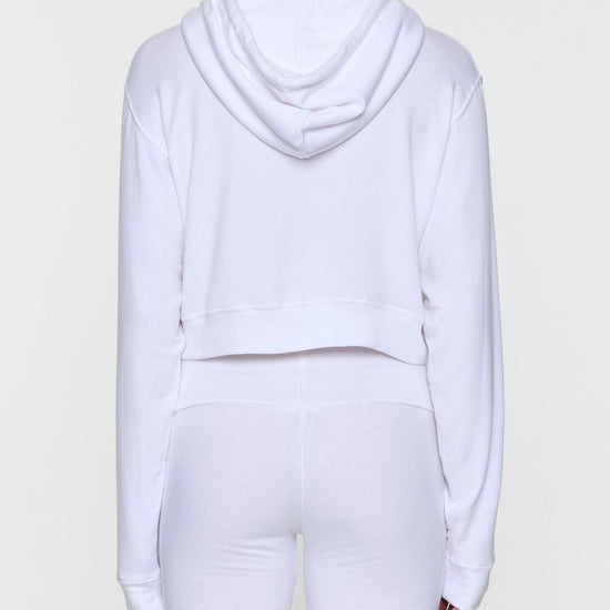 White | Kaia Gerber designed Crop Hoodie