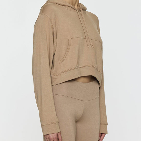 Camel | Kaia Crop Skater Hoodie design with Kaia Gerber