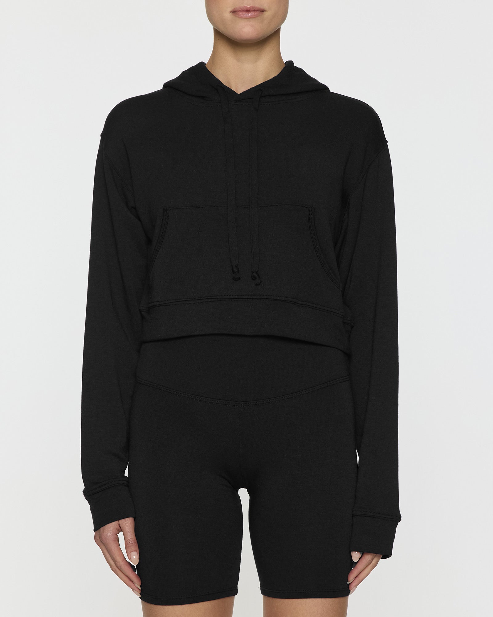 Black | Kaia Gerber designed Crop Hoodie