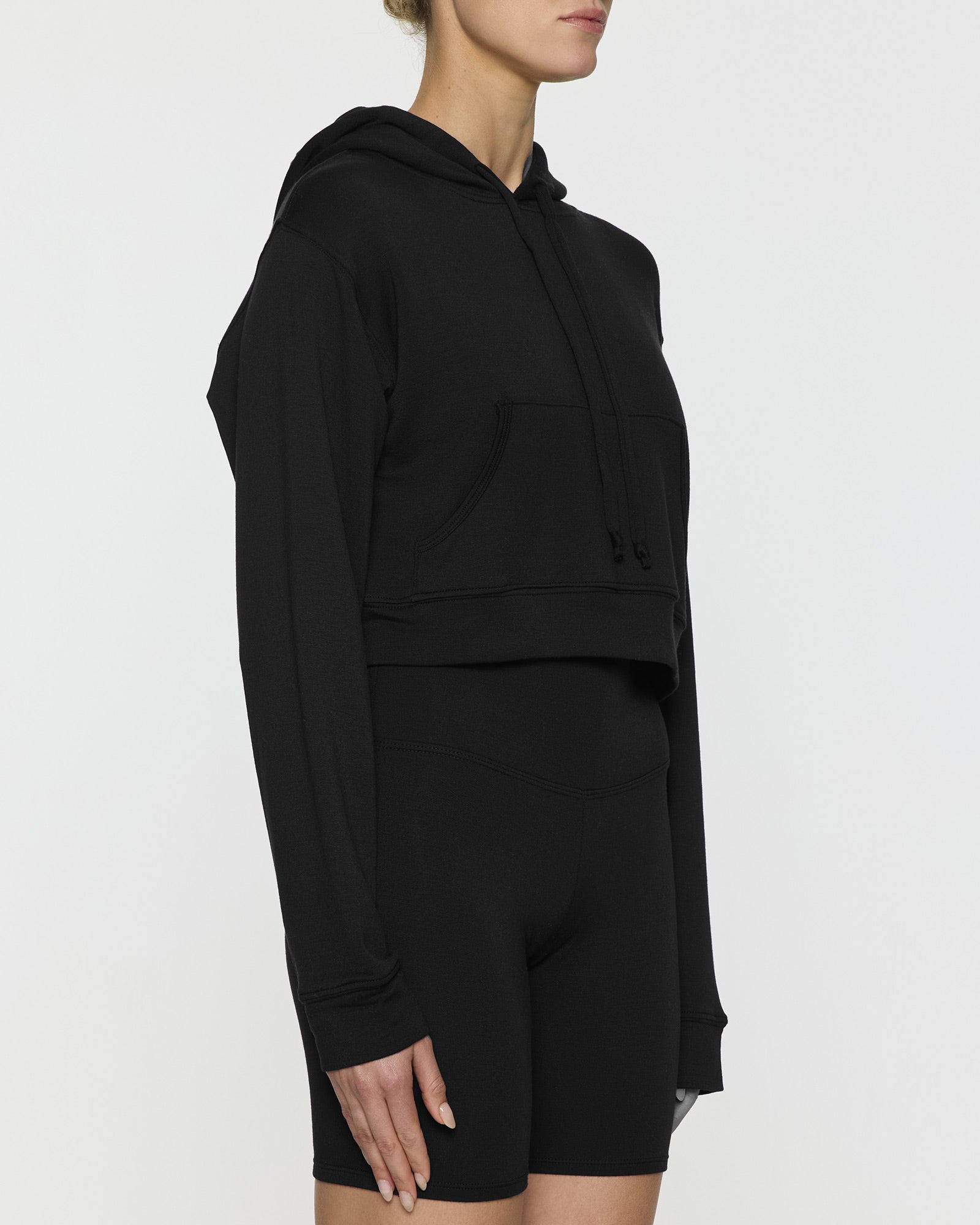 Black | Kaia Gerber designed Crop Hoodie