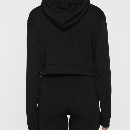 Black | Kaia Gerber designed Crop Hoodie