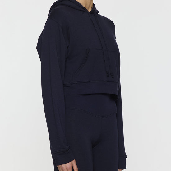 Navy | Kaia Crop Skater Hoodie designed with Kaia Gerber