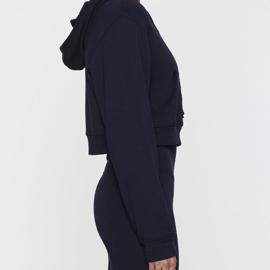 Navy | Kaia Crop Skater Hoodie designed with Kaia Gerber