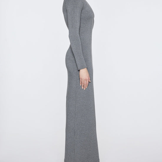 Dark Gray | Women's Long Sleeve Crew Neck Dress