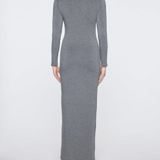 Dark Gray | Women's Long Sleeve Crew Neck Dress