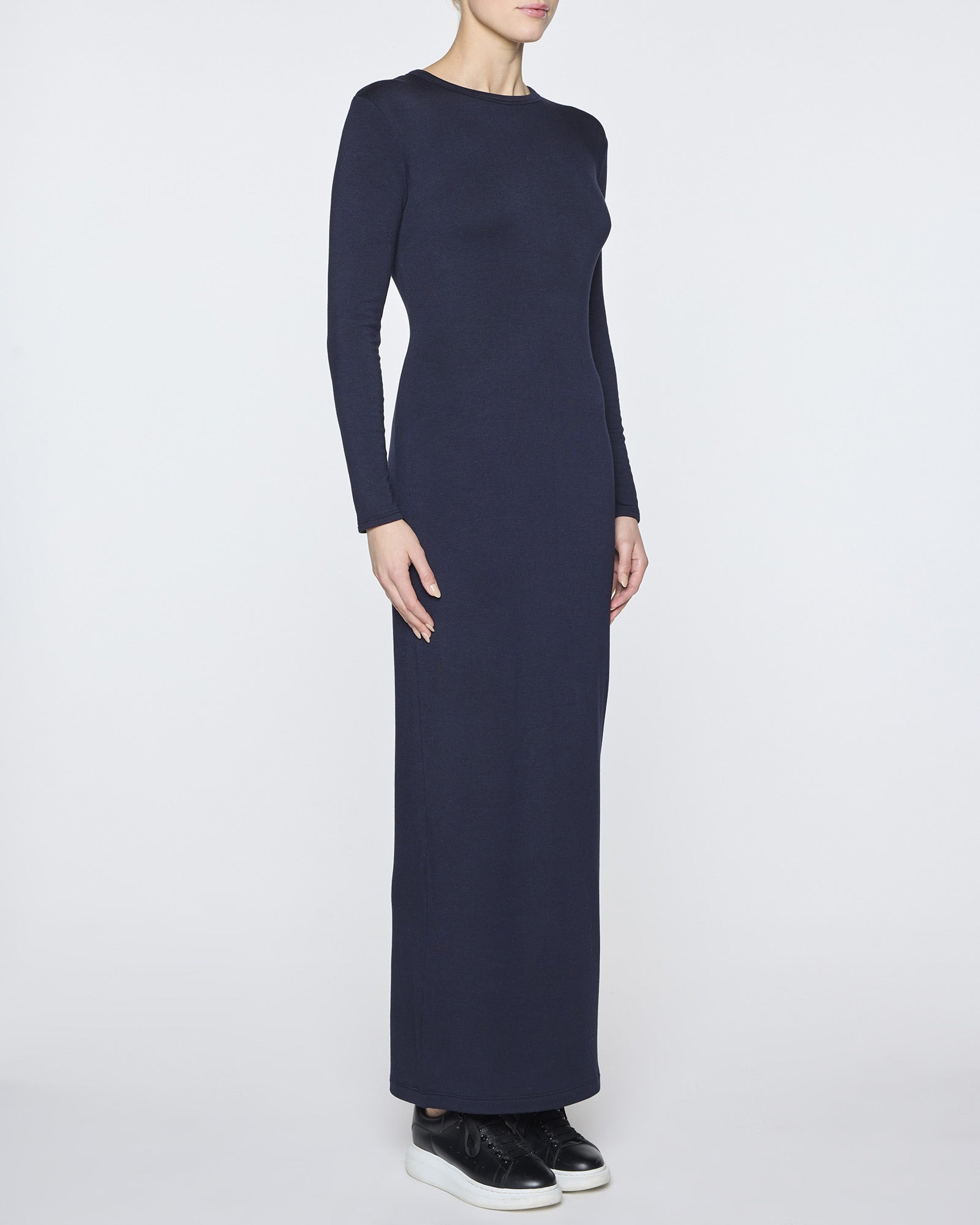 Navy | Women's Long Sleeve Crew Neck Dress