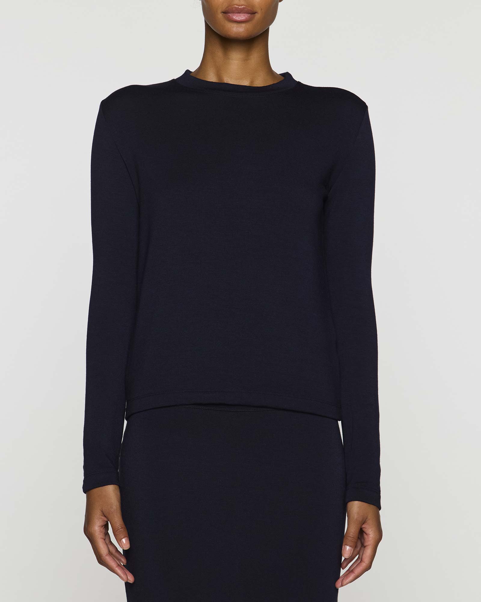 Navy | Women's Shorty Crew Neck Long Sleeve