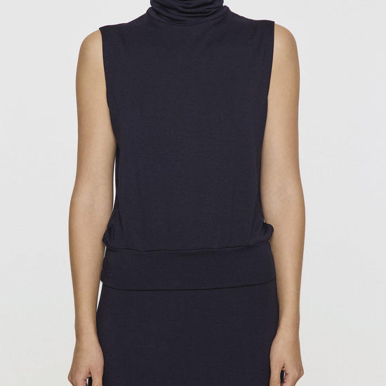 Navy | Sleeveless Turtleneck by Bleusalt