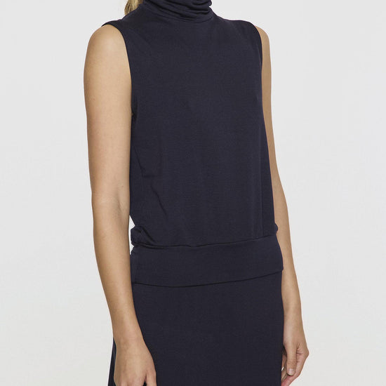 Navy | Sleeveless Turtleneck by Bleusalt