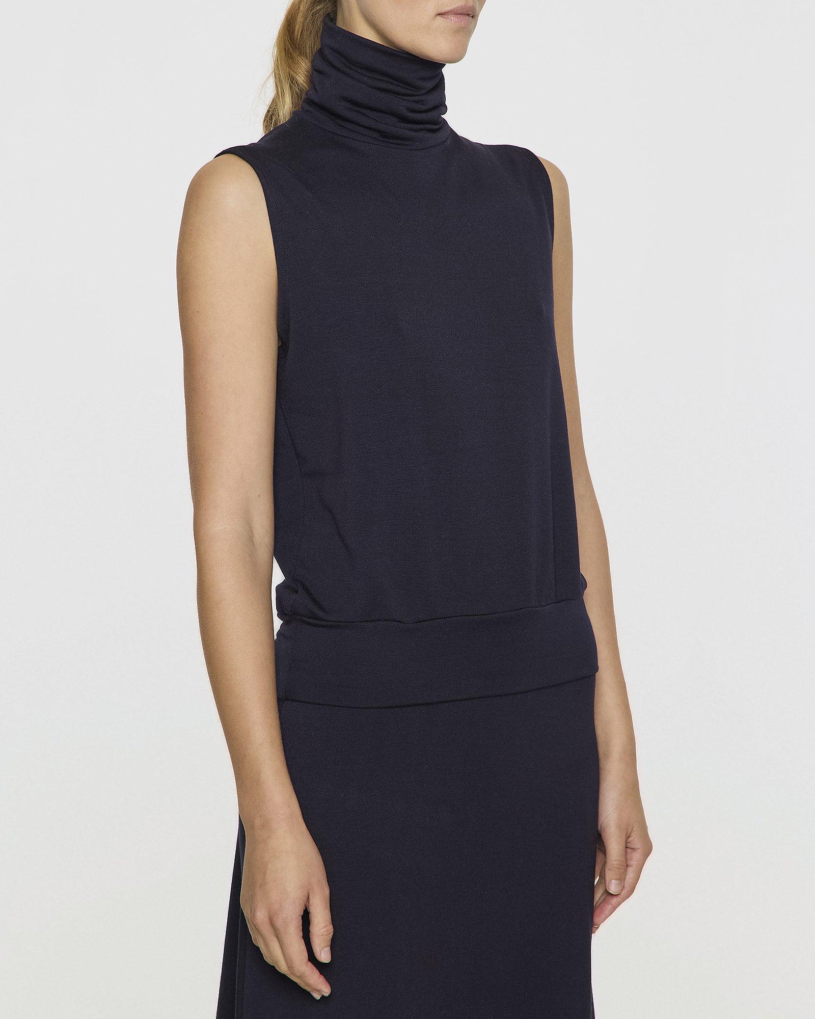 Navy | Sleeveless Turtleneck by Bleusalt