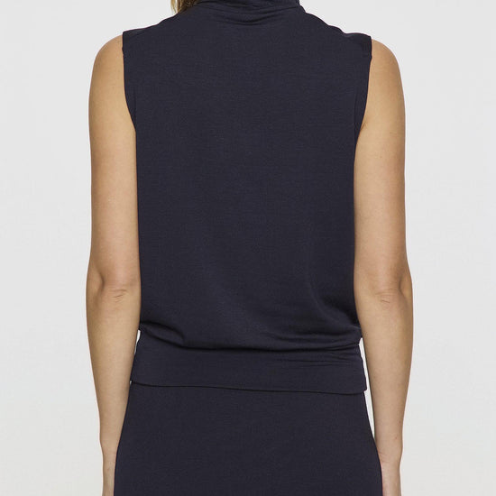 Navy | Sleeveless Turtleneck by Bleusalt