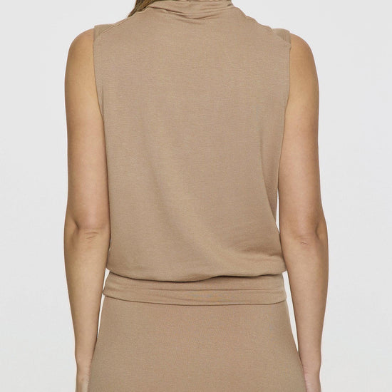 Camel | Sleeveless Turtleneck by Bleusalt