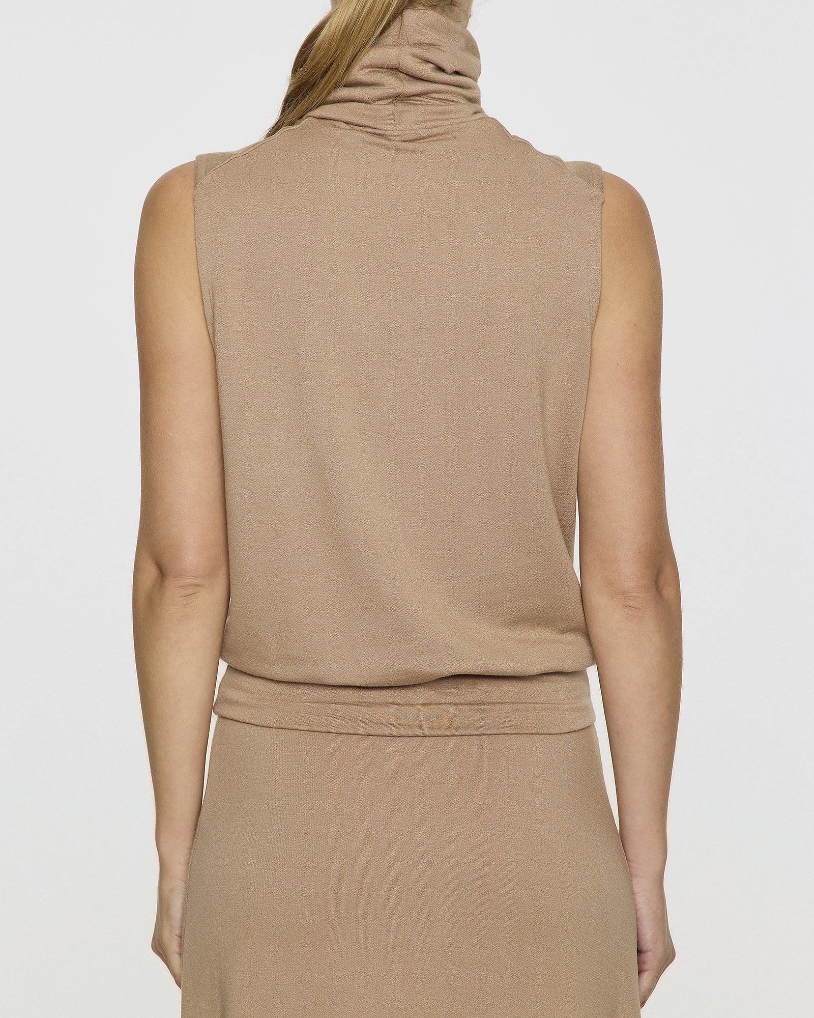 Camel | Sleeveless Turtleneck by Bleusalt