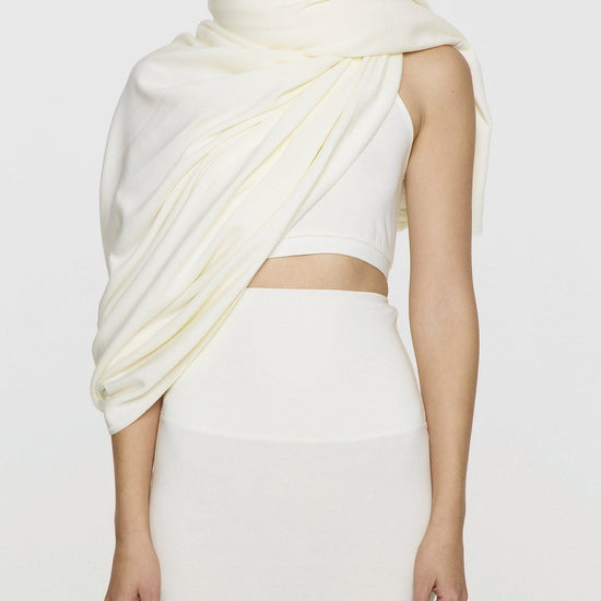 Unbleached | Off White Shoulder Wrap Scarf