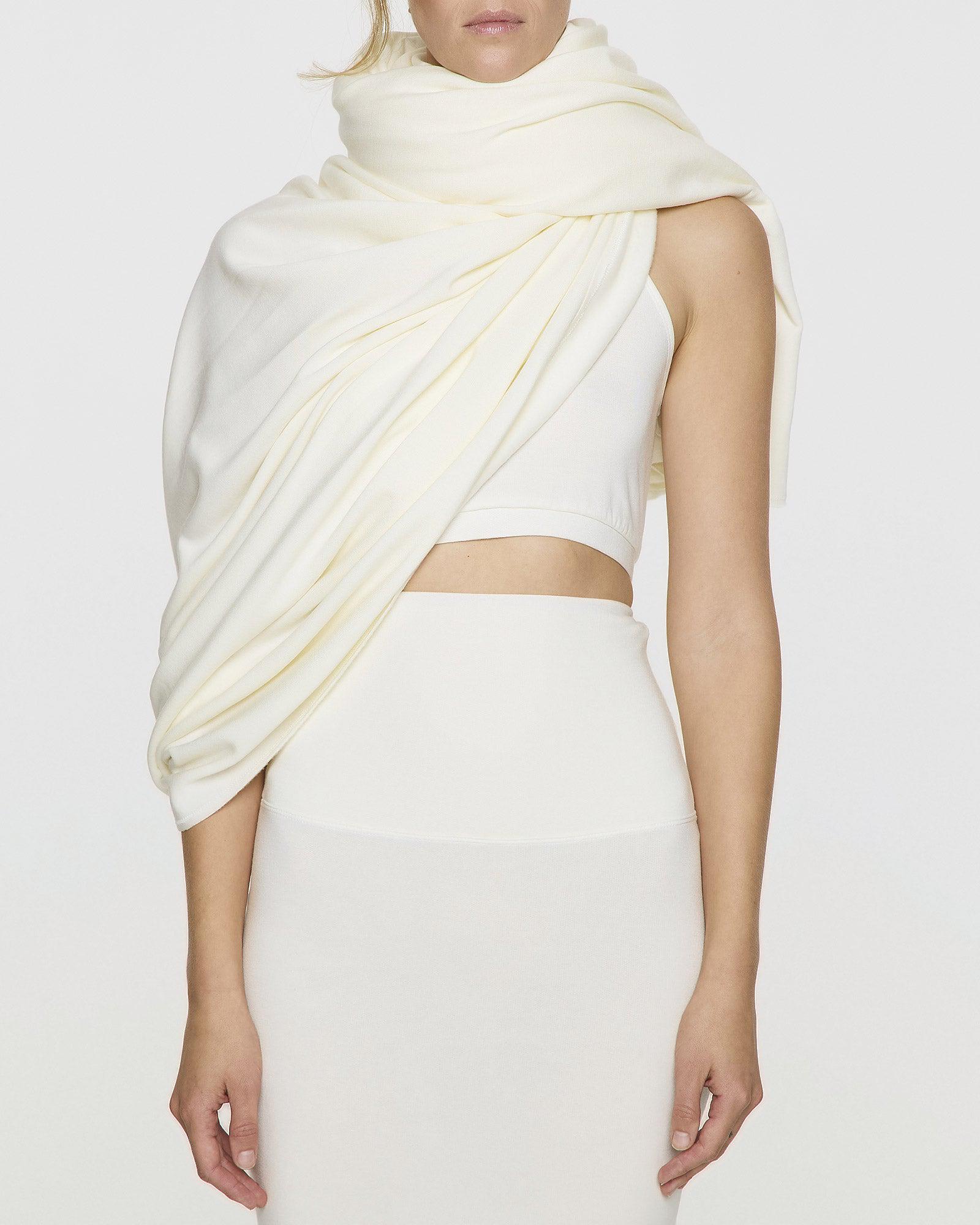 Unbleached | Off White Shoulder Wrap Scarf