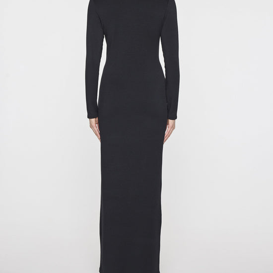 Black | Women's Long Sleeve Crew Neck Dress