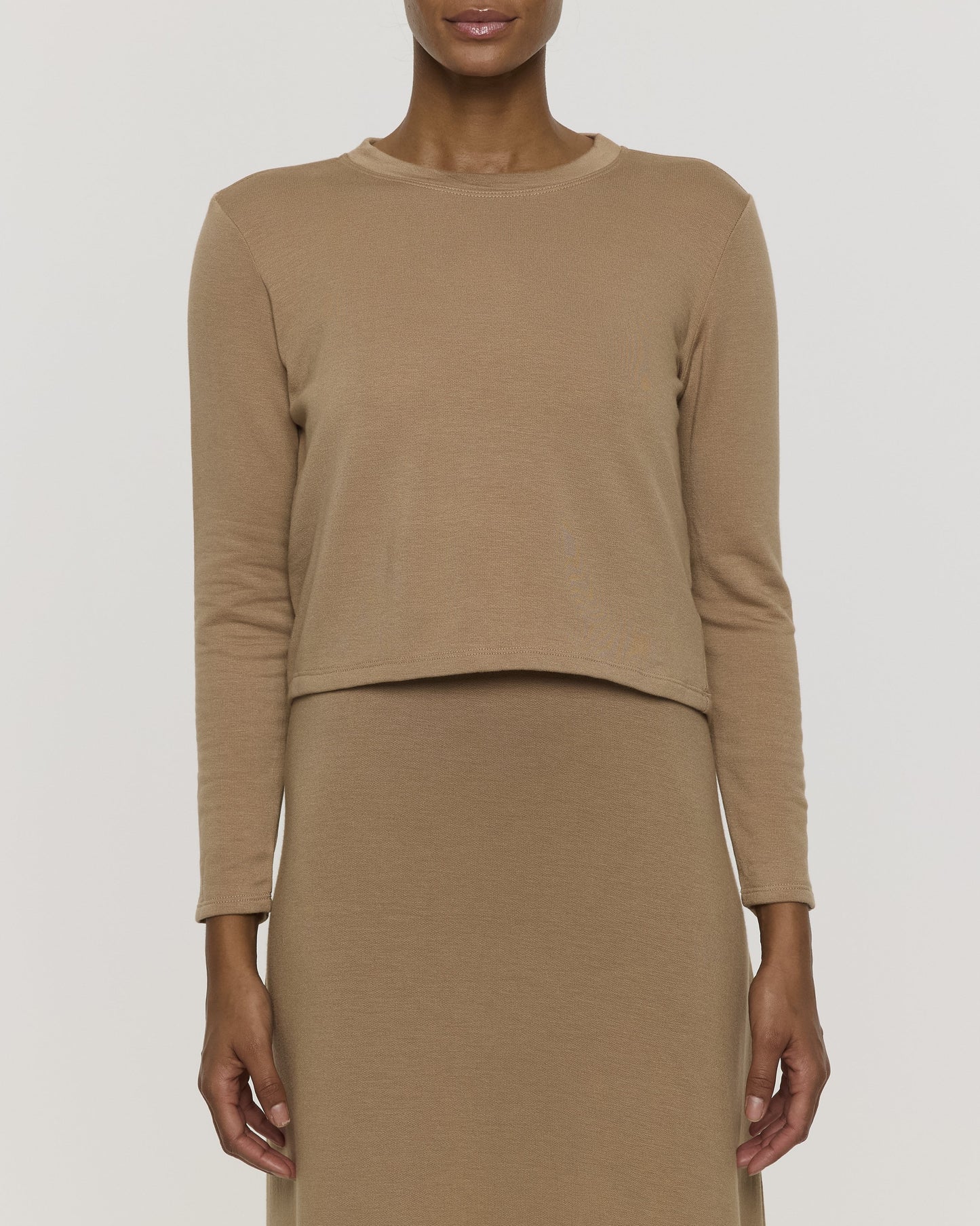Camel | Women's Shorty Crew Neck Long Sleeve