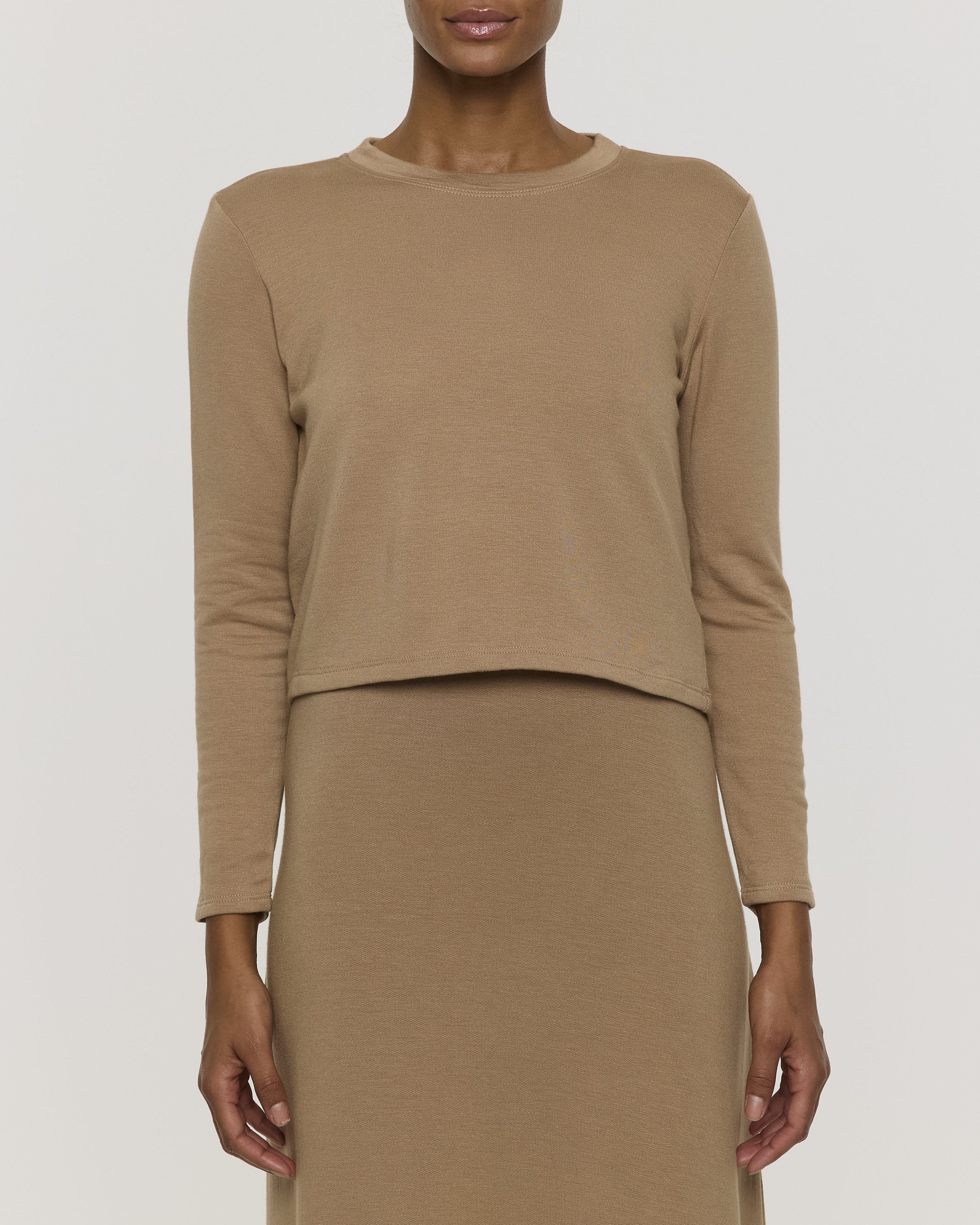 Camel | Women's Shorty Crew Neck Long Sleeve