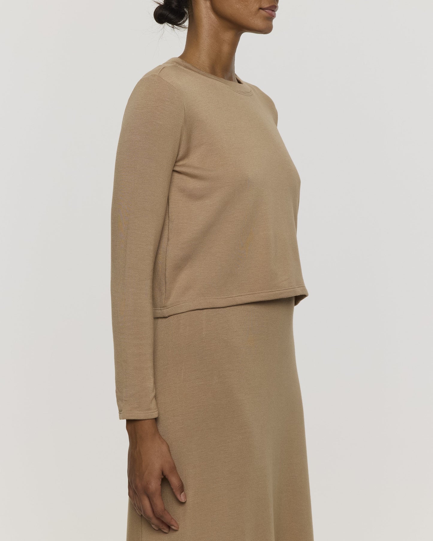 Camel | Women's Shorty Crew Neck Long Sleeve