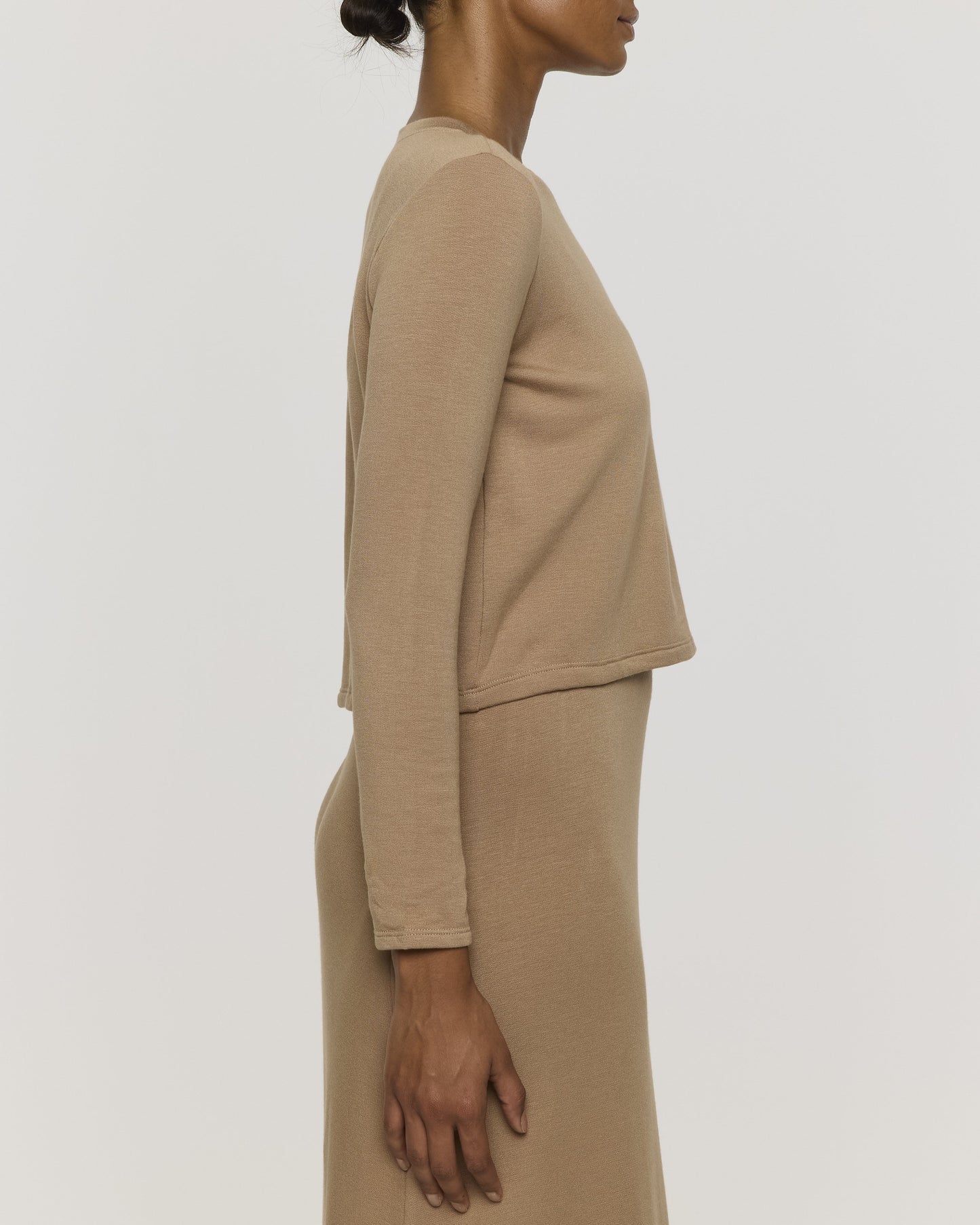 Camel | Women's Shorty Crew Neck Long Sleeve