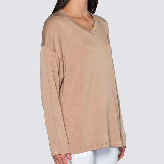 Camel | The Oversized V-Neck
