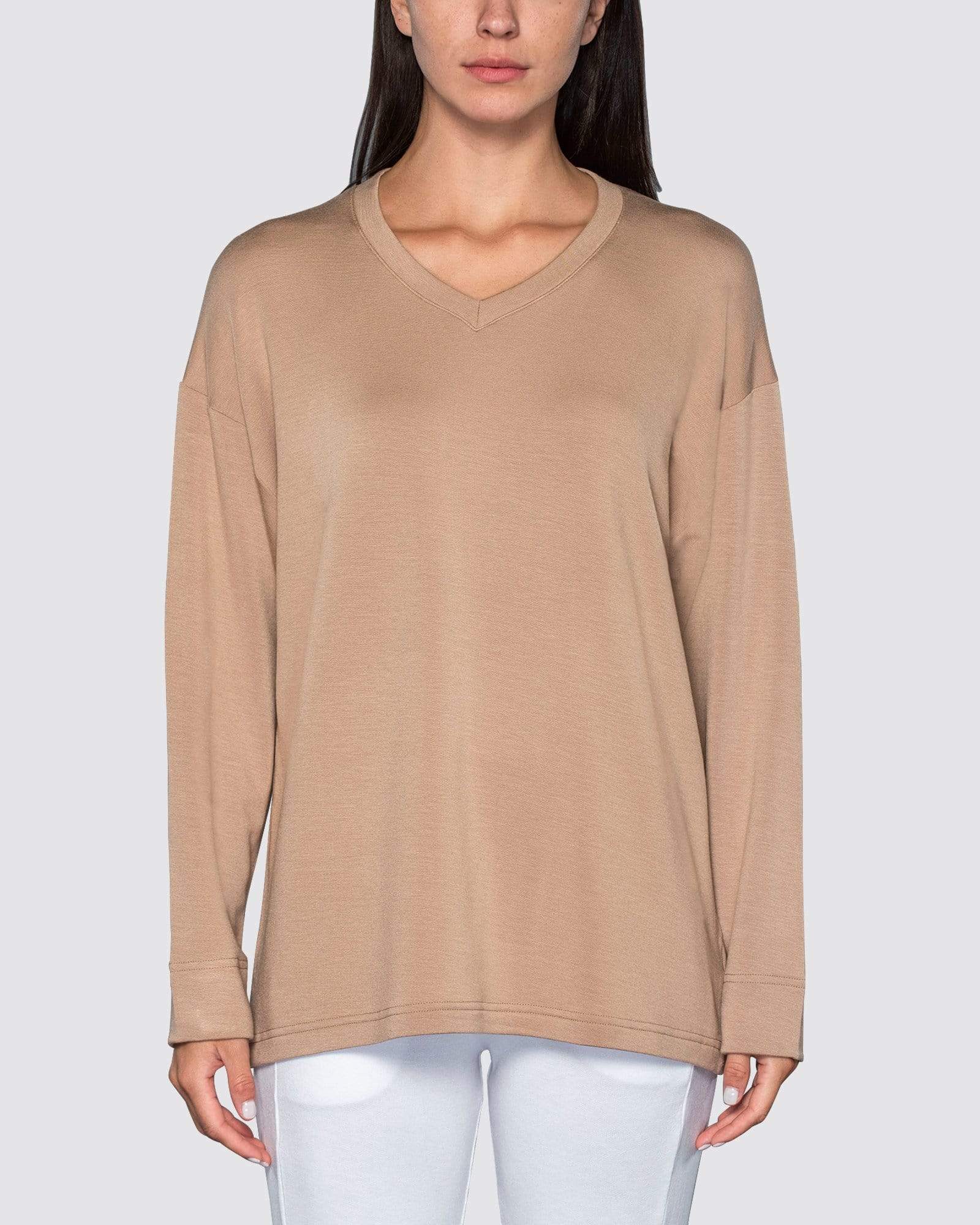 Camel | The Oversized V-Neck