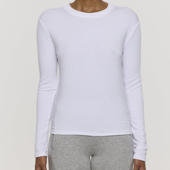 White | Women's Long Sleeve Crew Shirt