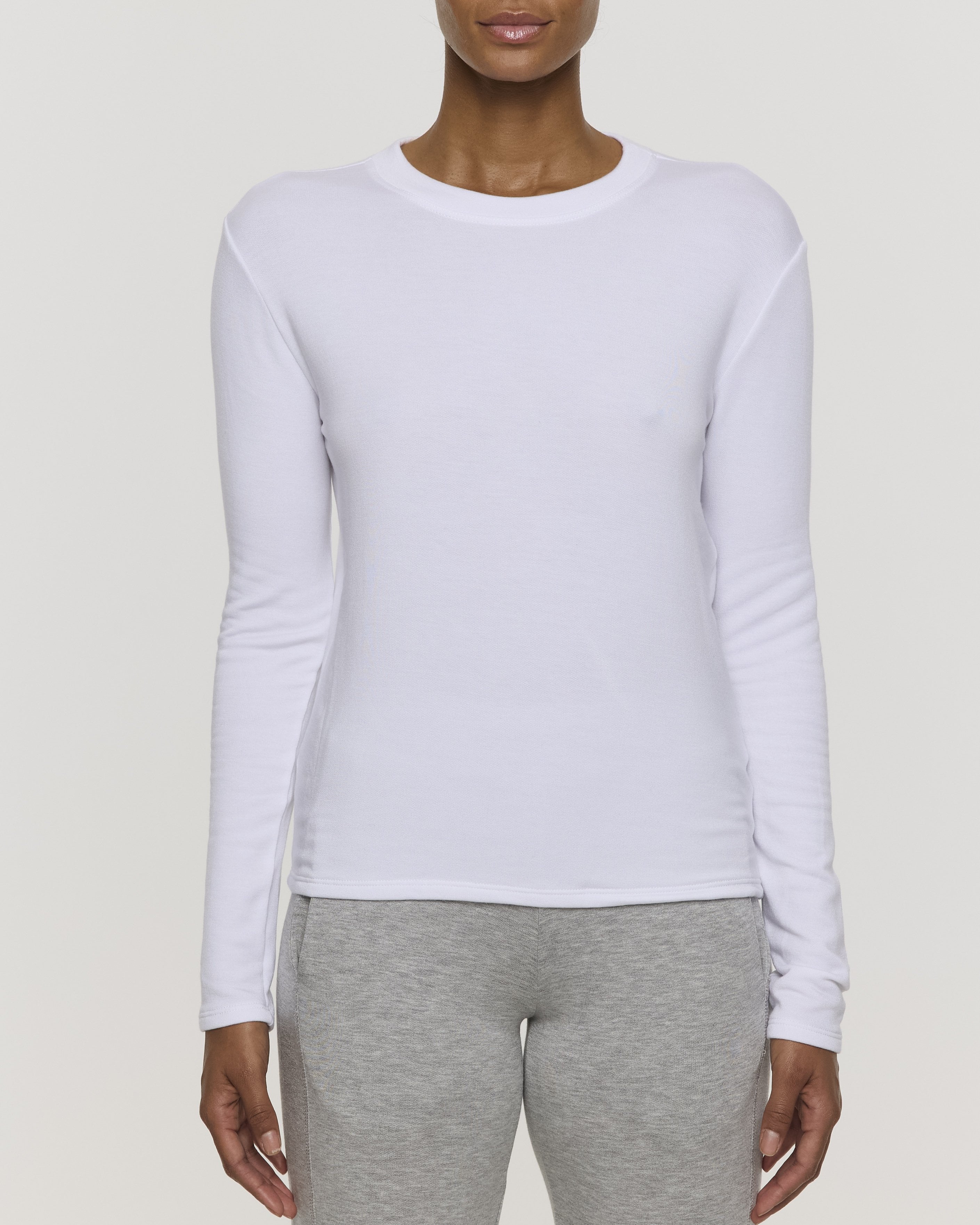 White | Women's Long Sleeve Crew Shirt